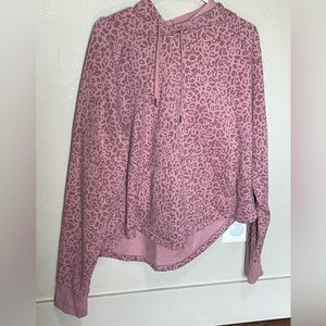 Blush Pink Cheetah Print Hoodie w/ thumb holes.